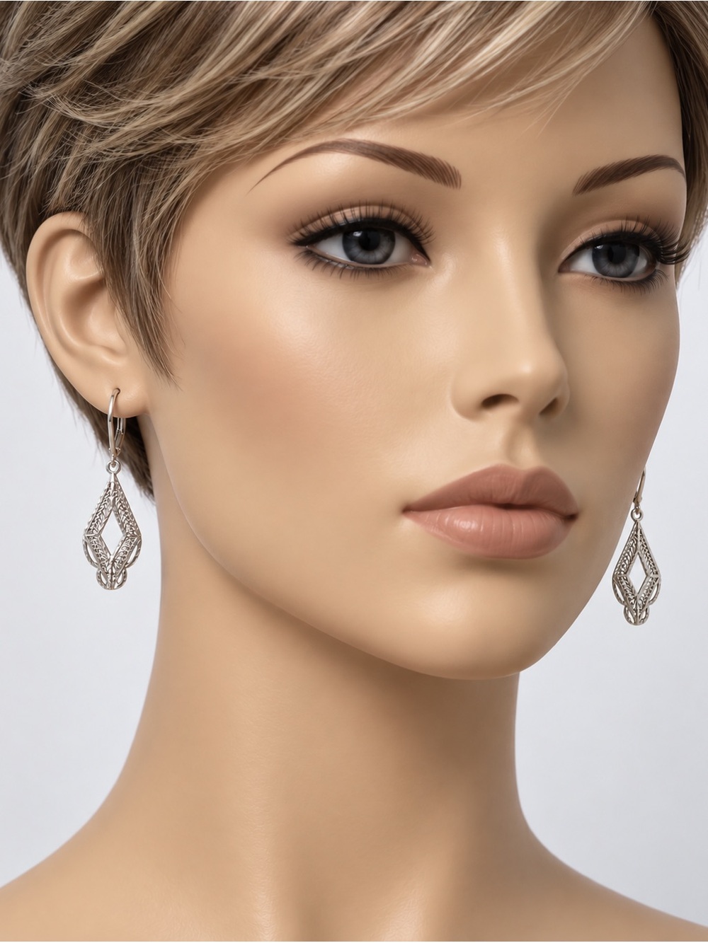 STERLING SILVER Dangling Leverback Earrings